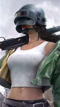 pubg helmet girl 4k 2020 wallpaper