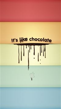Colorful Chocolate and Apple Logo iPhone 6(s)~8(s) wallpaper