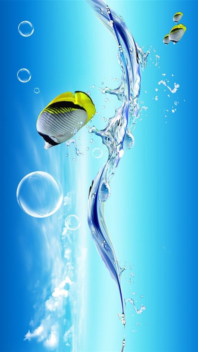 1080x1920 3D Clownfish - water iPhone 8 Wallpaper