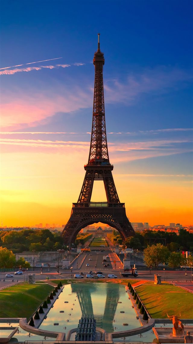 1080x1920 Sunset  Effiel Tower -  iPhone 8 Wallpaper