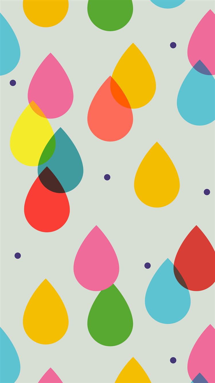Cartoon Colorful Rain Drops iPhone 8 Wallpapers Free Download