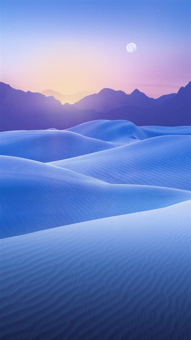 1080x1920 Blue Desert Sunset - moon iPhone 8 Wallpaper