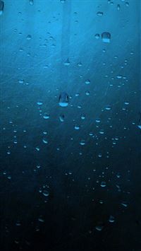 Minimalistic Blue Rain On Window wallpaper