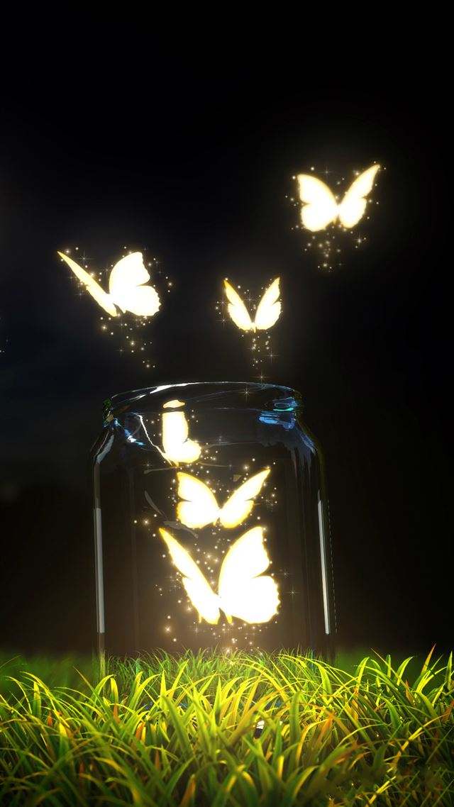 1080x1920 Fantasy Butterfly Jar - orange iPhone 8 Wallpaper