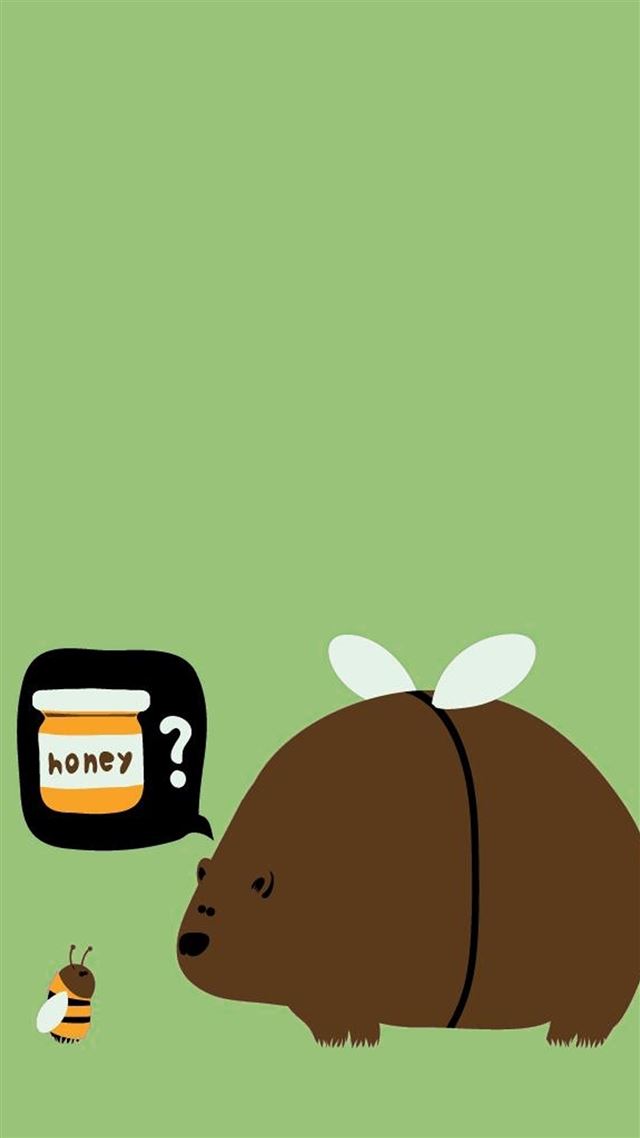 1080x1920 Cute Bear Honey Bee - brown iPhone 8 Wallpaper