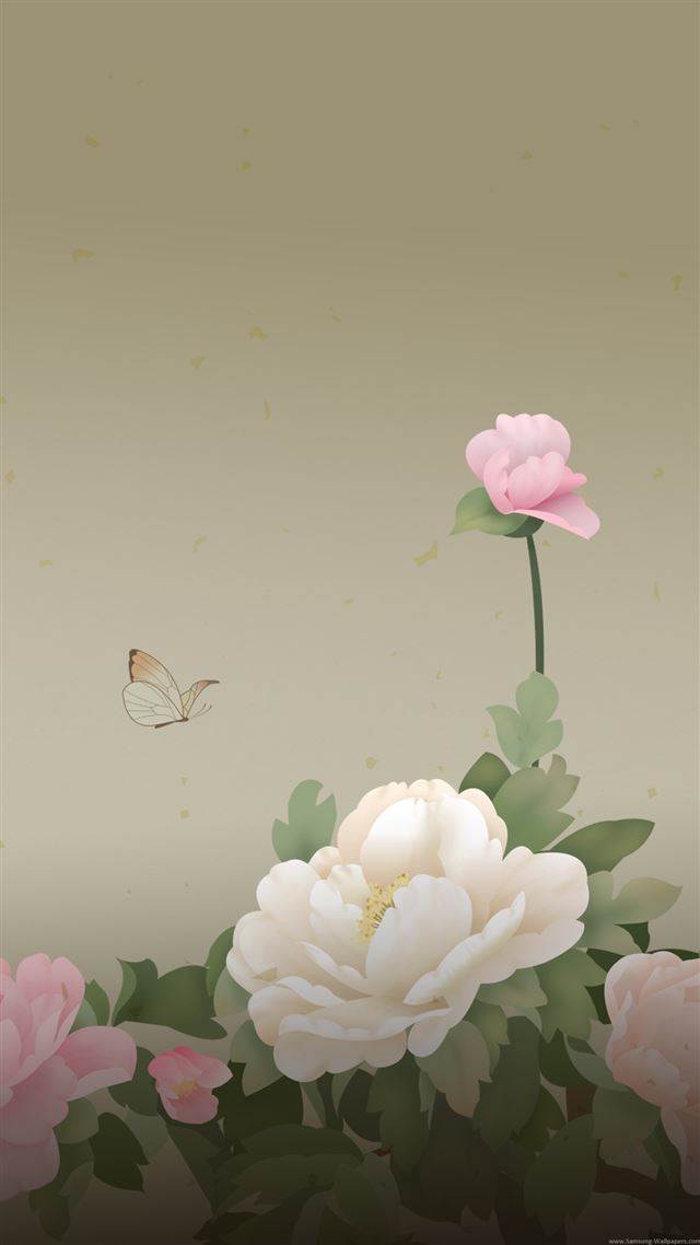 1080x1920 Peony Flowers Butterfly - butterfly iPhone 8 Wallpaper