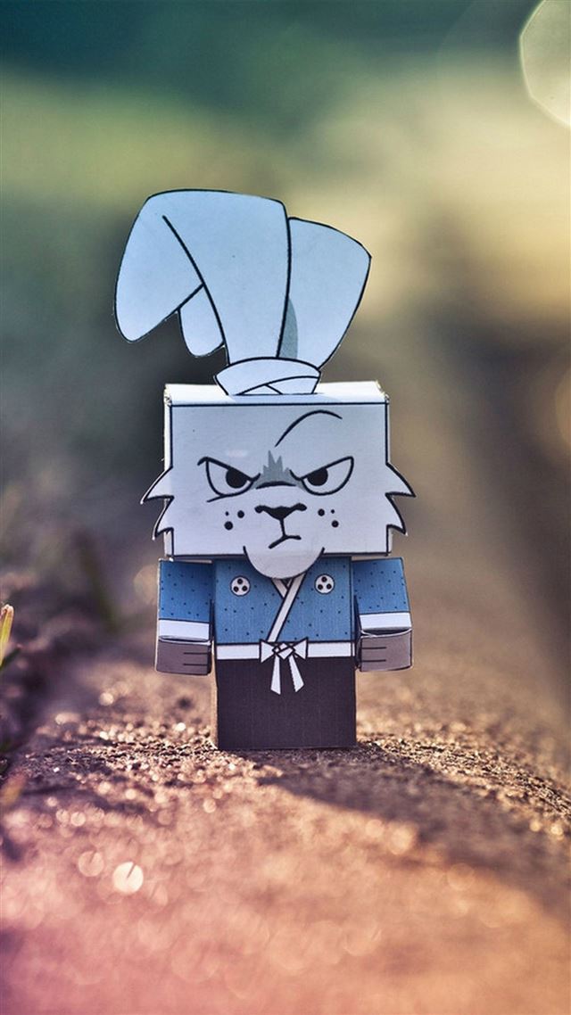 1080x1920 Cute Grumpy Cardboard Rabbit -  iPhone 8 Wallpaper