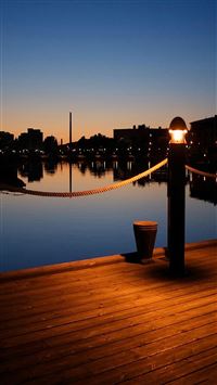 Wooden Pier Dusk Light  wallpaper