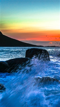 Sea Spray Surf Sunset iPhone 6(s)~8(s) wallpaper