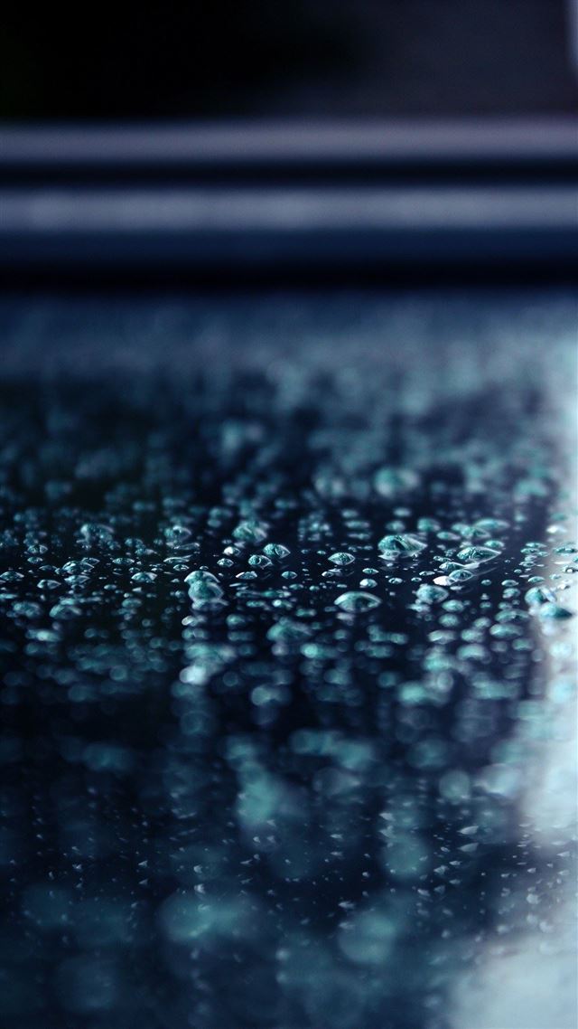 1080x1920 Macro Water Drops Blue Surface -  iPhone 8 Wallpaper