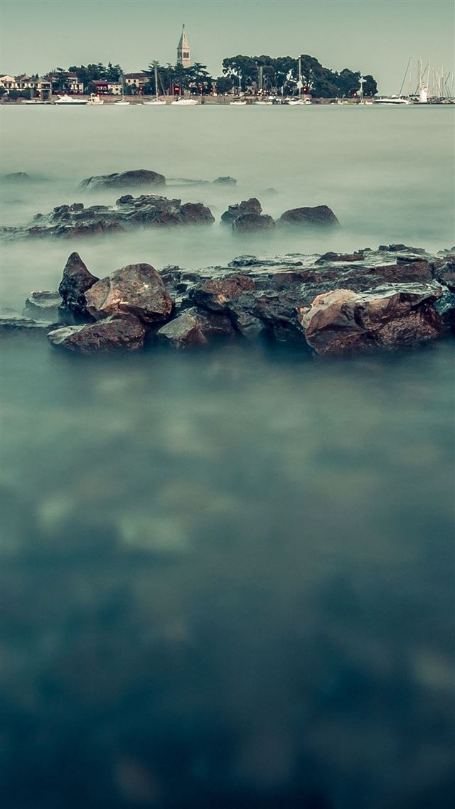1080x1920 Nature Mist Rock Lake - rock iPhone 8 Wallpaper