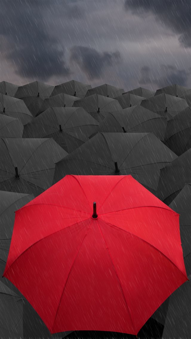 1080x1920 Umbrellas Rain Gray Red - storm iPhone 8 Wallpaper