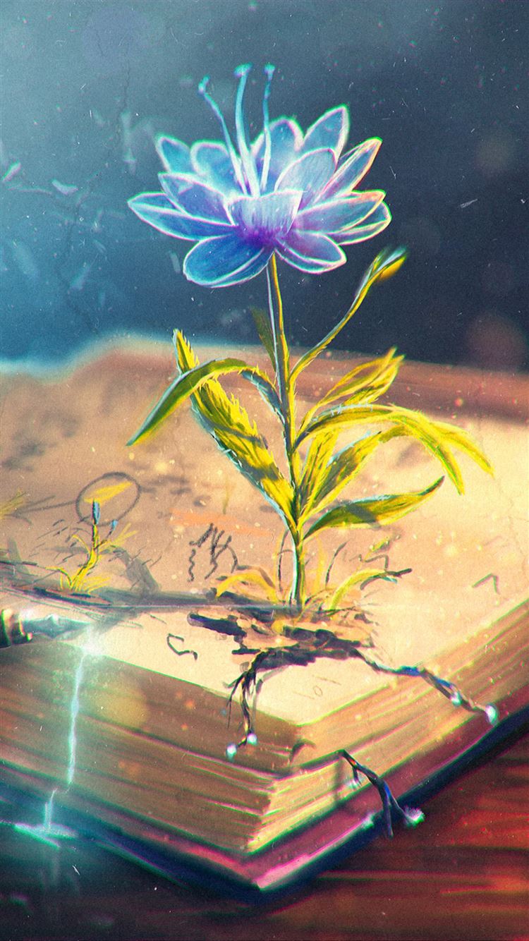 Flower Abstract Book Pen Art iPhone 8 Wallpapers Free Download