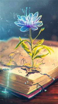 Flower Abstract Book Pen Art wallpaper