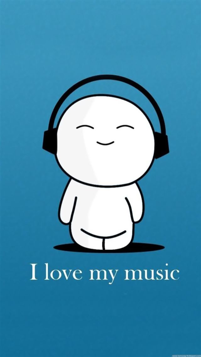 1080x1920 I  Love My Music - blue iPhone 8 Wallpaper