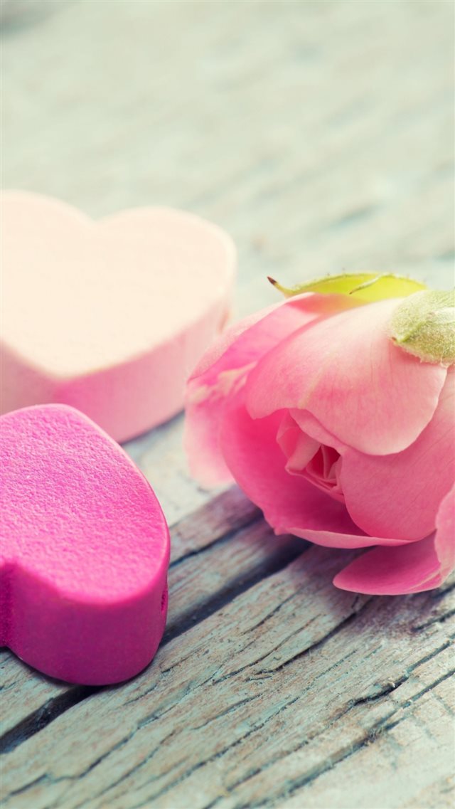 1080x1920 Heart Flower Tenderness Pink - wooden iPhone 8 Wallpaper