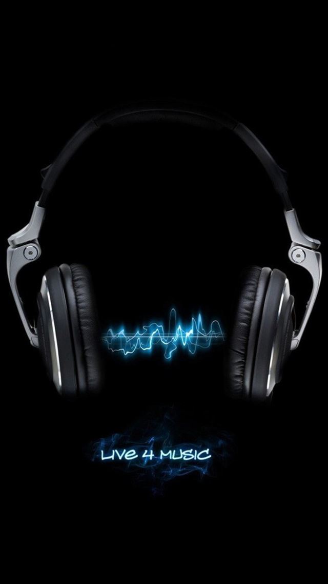 1080x1920 Live For Music Black Neon Blue - aesthetic iPhone 8 Wallpaper