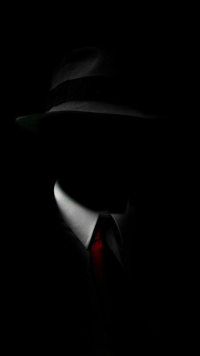 1080x1920 Shadow Man Black Suit Hat Red Tie - suit iPhone 8 Wallpaper