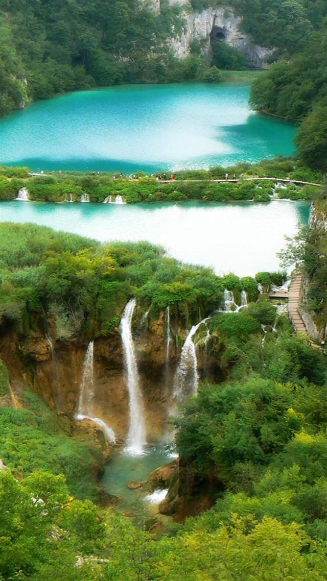 1080x1920 Nature Fairy Waterfall Forest  Landscape - brown iPhone 8 Wallpaper