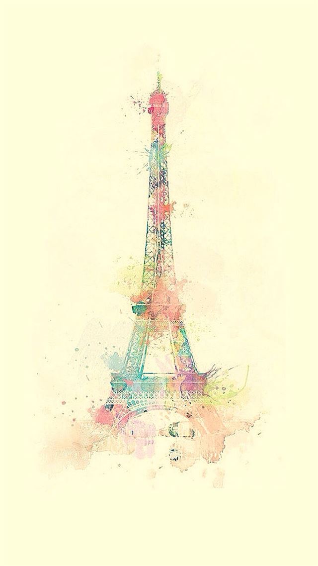 1080x1920 Eiffel Tower Watercolor Paint - brown iPhone 8 Wallpaper