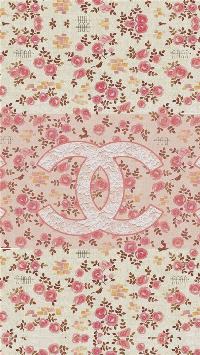 1080x1920 Coco Chanel Flowers Pattern Logo - background iPhone 8 Wallpaper