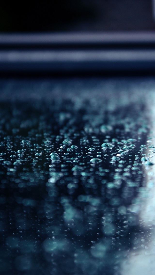 1080x1920 Macro Water Drops Blue Surface -  iPhone 8 Wallpaper