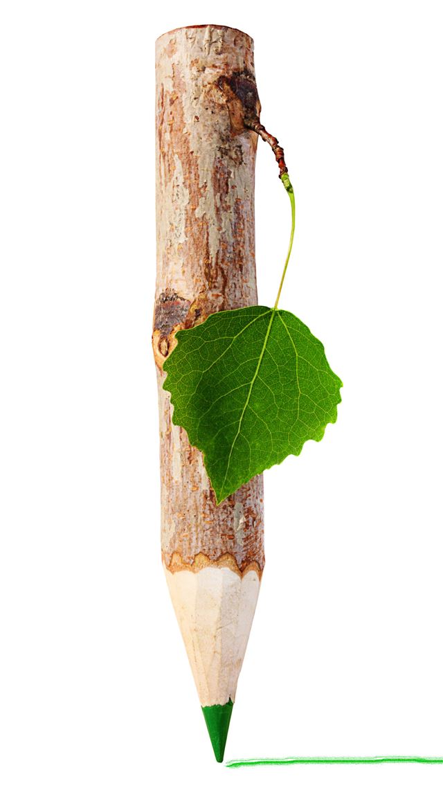 1080x1920 Green Environmental Protection Ideas - pencil iPhone 8 Wallpaper