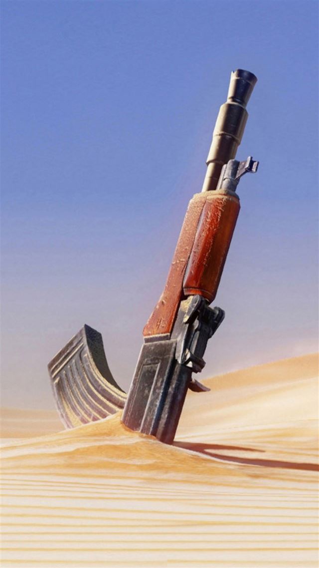 1080x1920 Military Gun Knocked In Dessert -  iPhone 8 Wallpaper