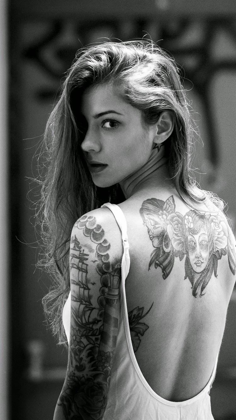Beautiful Girl Tattooed Back iPhone 8 Wallpapers Free Download