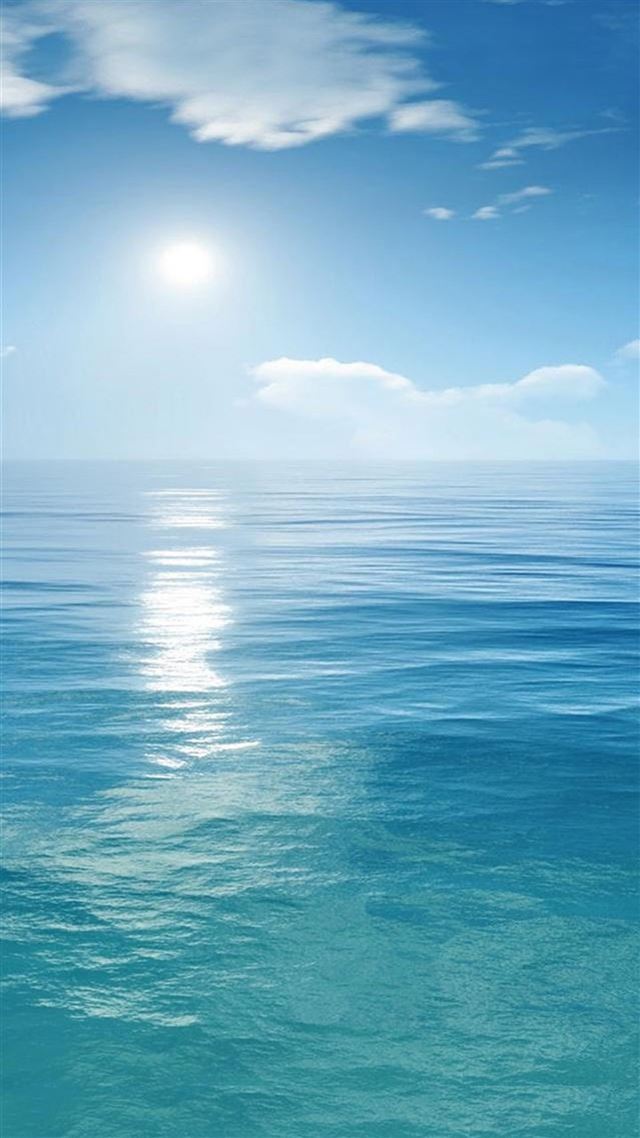 1080x1920 Sunny Clear Ocean Skyline Landscape - sun iPhone 8 Wallpaper
