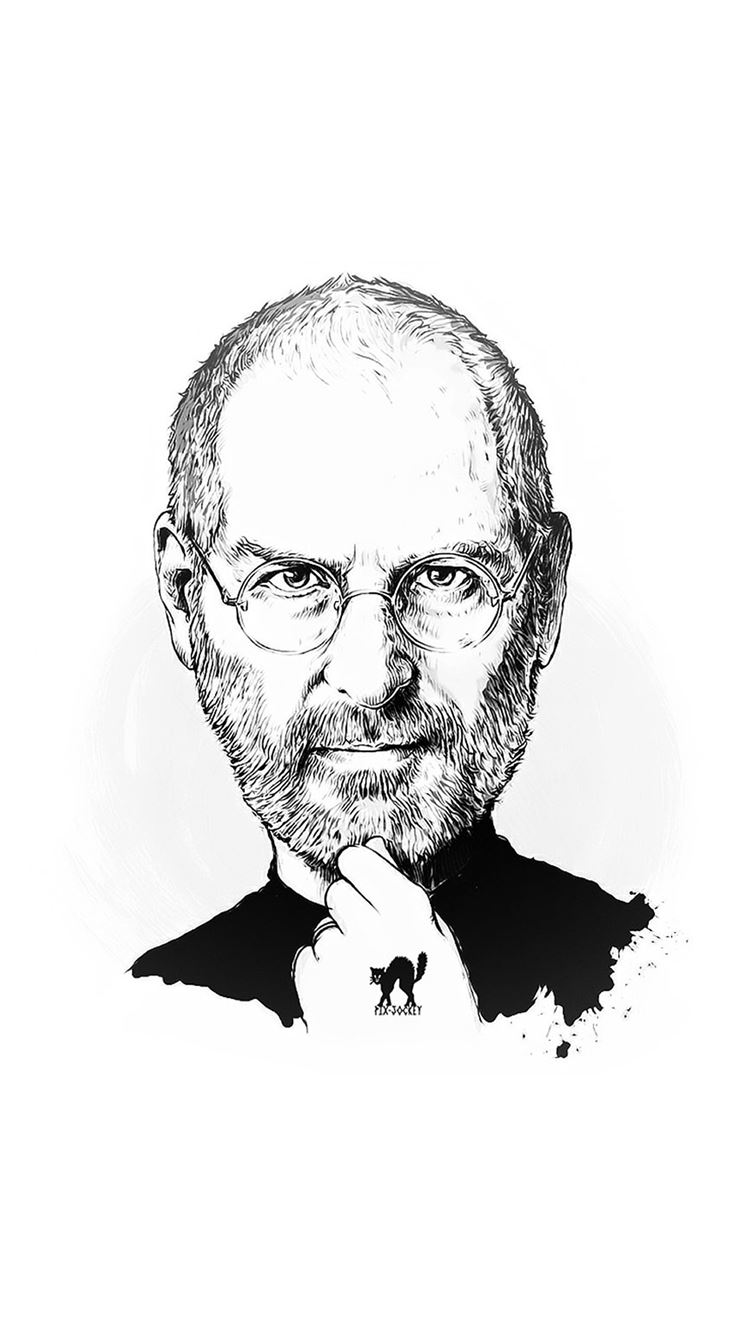 Steve Jobs Portraits Illustration iPhone 8 Wallpapers Free Download
