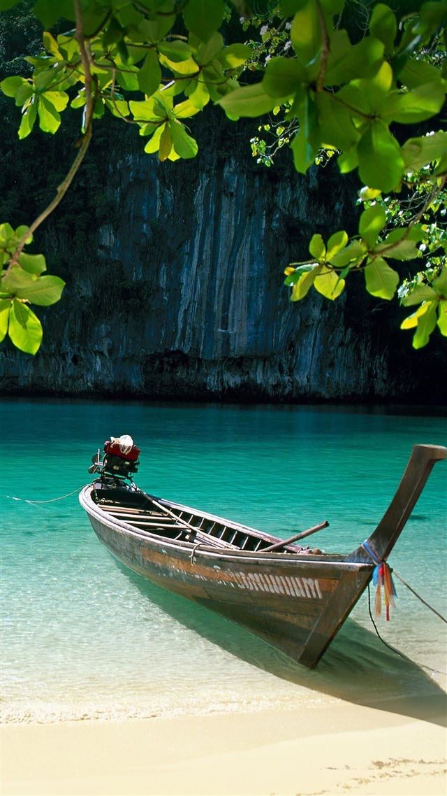 1080x1920 Wooden Ship Pure Rock Mountain Lake - brown iPhone 8 Wallpaper