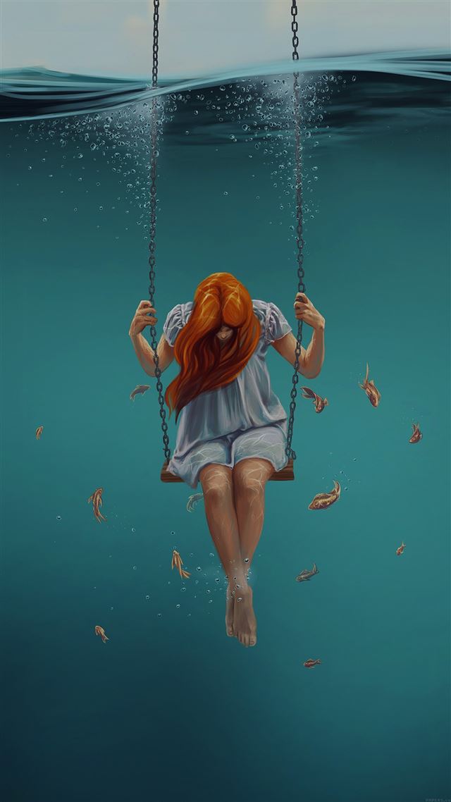 1080x1920 Swing Art Painting Girl Dark - painting iPhone 8 Wallpaper