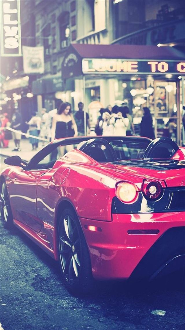 1080x1920 Street Cornor Luxury Modern Red Racing Car - auto iPhone 8 Wallpaper