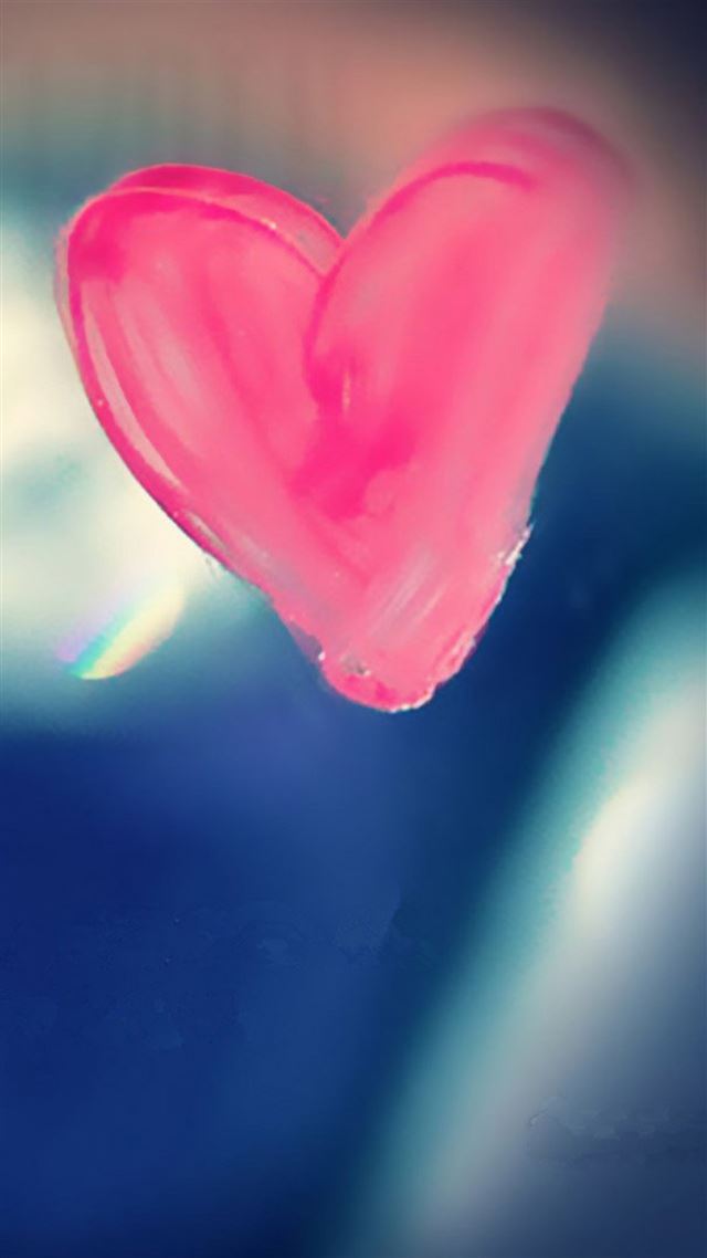 1080x1920 Pure Pink Love Heart Drawn On Glass Window - romance iPhone 8 Wallpaper