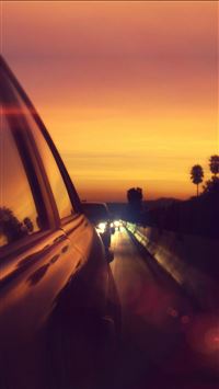 Drive Way Sunset City Highway Car Flare wallpaper