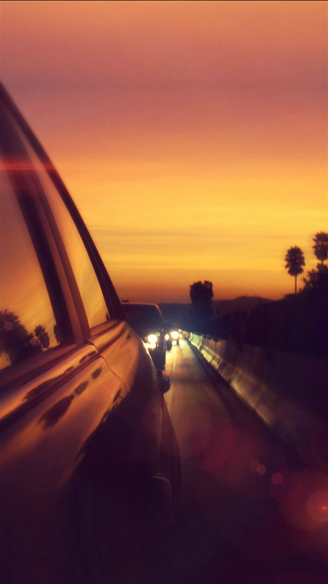 1080x1920 Drive Way Sunset City Highway Car Flare - highway iPhone 8 Wallpaper