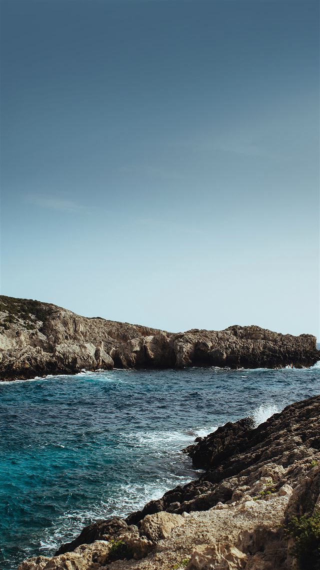 1080x1920 One Sunny Day Sea Rock Beach Nature - sunny iPhone 8 Wallpaper