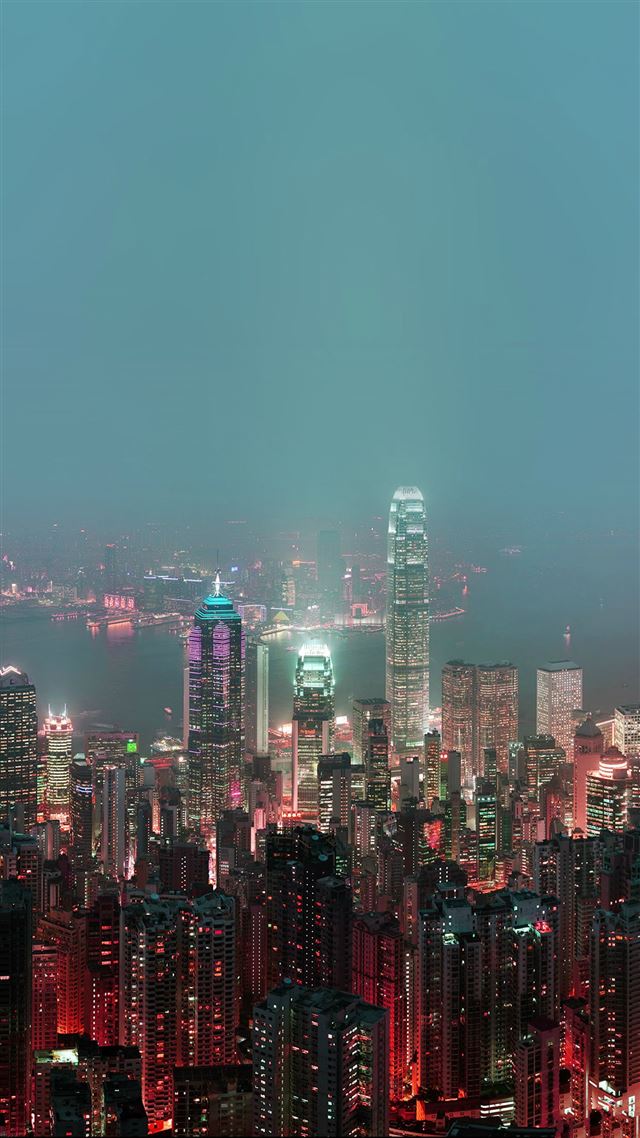 1080x1920 Skyline Hongkong Fire City Night Live - skyline iPhone 8 Wallpaper