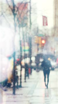 Snow Street Bokeh Flare Winter Walk City Day Nature wallpaper
