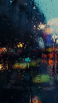Raining Back Car Window Gloomy Dark Street wallpaper