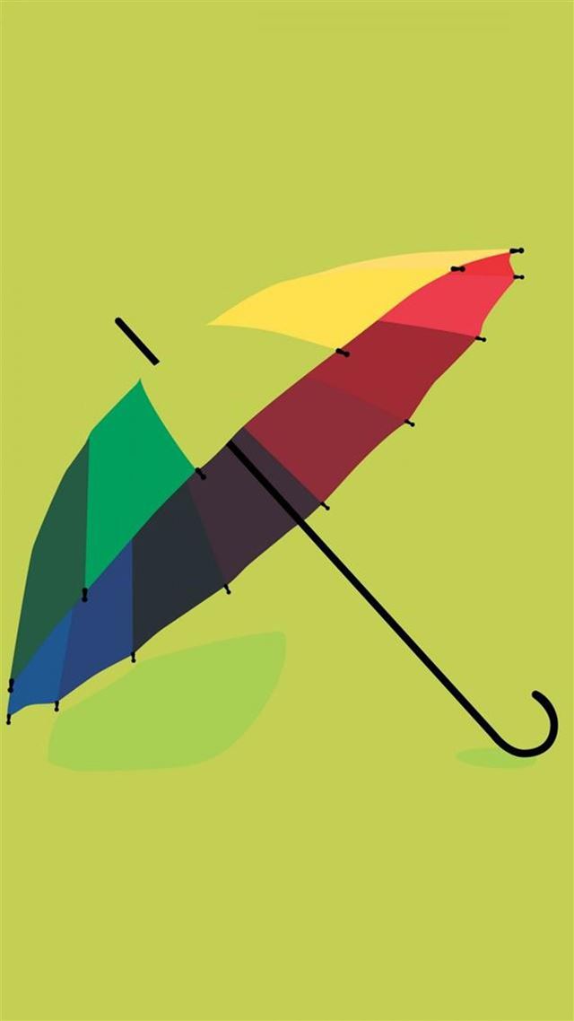 1080x1920 Rainbow Colorful Umbrella Art Drawn Design - green iPhone 8 Wallpaper