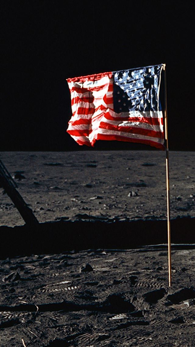 1080x1920 American National Flag Flying Outer Space - universe iPhone 8 Wallpaper