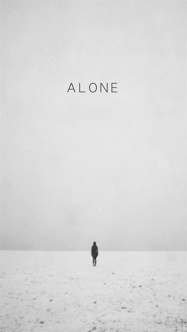 Walking Alone Winter Scene iPhone 8 Wallpapers Free Download