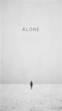 Walking Alone Winter Scene wallpaper