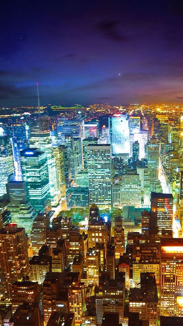 1080x1920 Nature Night Light City Skyscrapers Landscape - night iPhone 8 Wallpaper