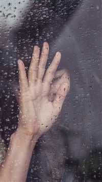 Rain Girl Shy Asian Nature wallpaper