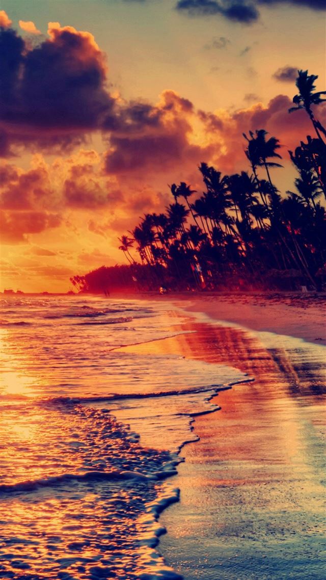 1080x1920 Nature Fire Sunset Beach -  iPhone 8 Wallpaper