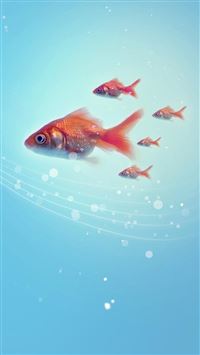 Pure Simple Underwater Goldfish Swimming wallpaper