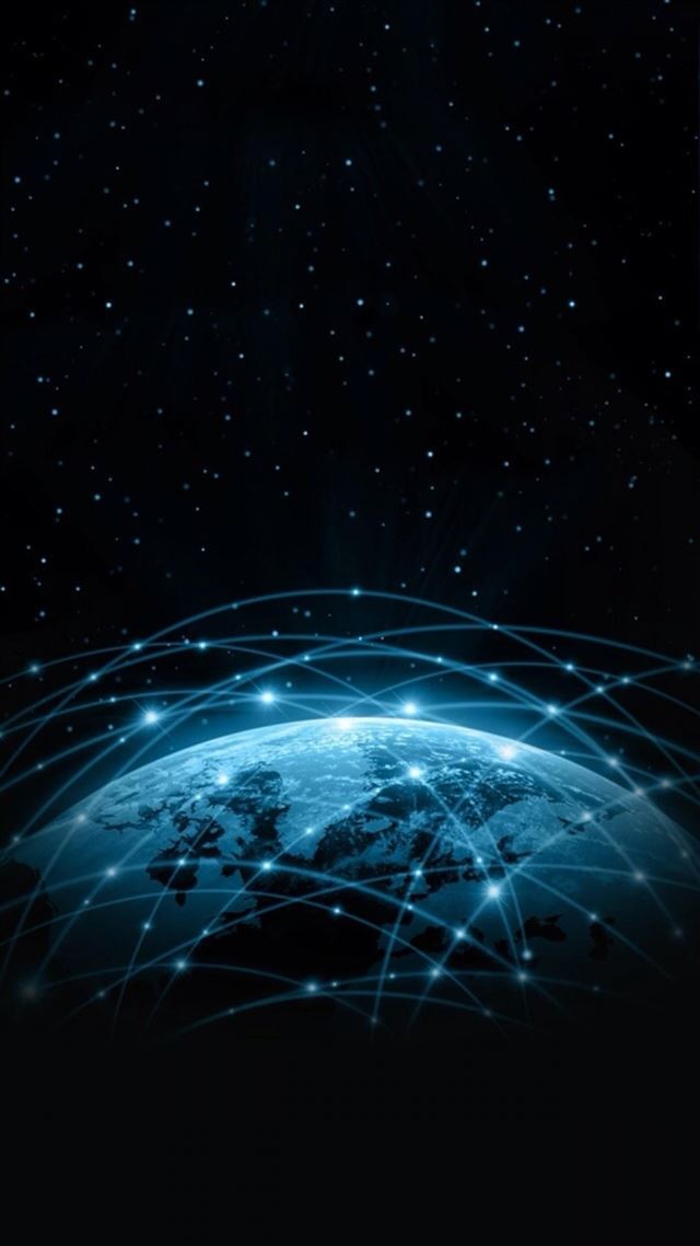 1080x1920 Abstract Shiny Swirl Line Over Planet 3D Art - universe iPhone 8 Wallpaper